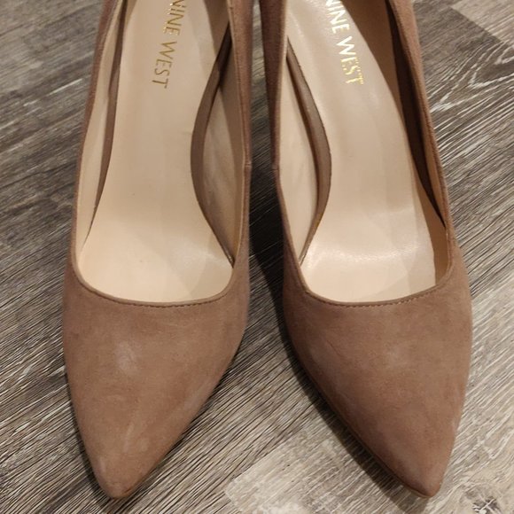 Nine West Beige Suede Heels - Picture 2 of 4